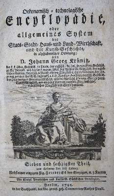 Bild Nr.1: 144-758 Krünitz,J.G.: (Lexika - Wörterbücher - Sprachwissenschaften)
