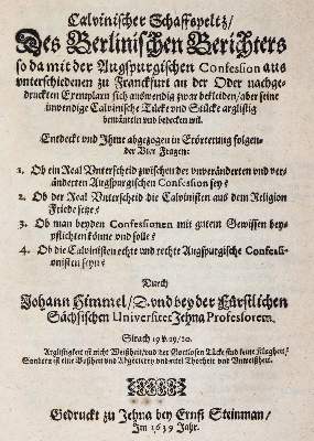 Bild Nr.1: 144-87 Himmel,J.: (Alte Drucke, Handschriften und Theologie)