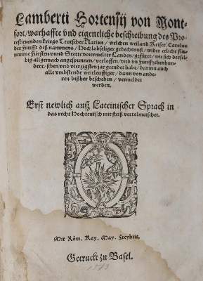 Bild Nr.1: 144-89 Hortensius von Montfort,L.: (Alte Drucke, Handschriften und Theologie)