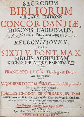 Bild Nr.1: 144-91 Hugo de Sancto Caro.: (Alte Drucke, Handschriften und Theologie)