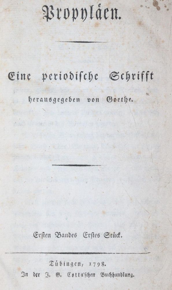 Große Abbildung Nr.3: 145-1001 Goethe,J.W.v. (Hrsg.).: (Literatur und illustrierte Bücher bis 19.Jahrhundert)