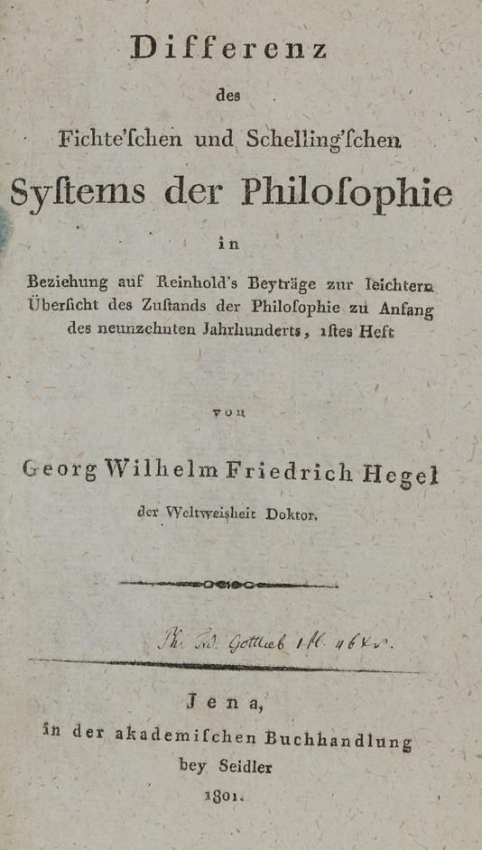 Hegel,G.W.F. – Différence des systèmes philosophiques de Fichte et de Schelling par rapport aux contributions de Reinhold à