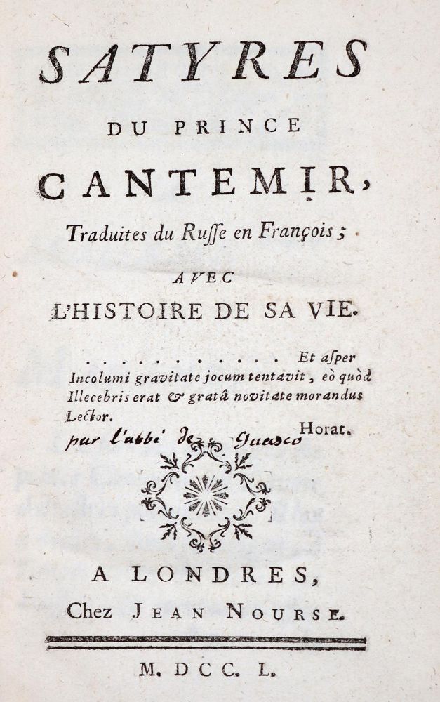 Große Abbildung Nr.1: 145-1020 Kantemir,(A.D.).: (Literature and illustrated books 19th century)