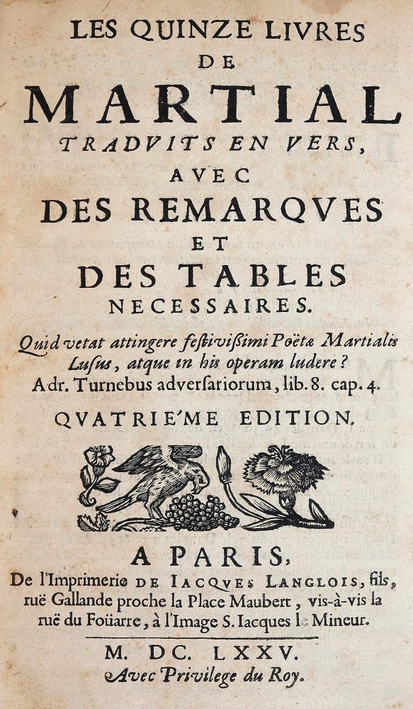 Große Abbildung Nr.1: 145-1035 Martial.: (Literature and illustrated books 19th century)
