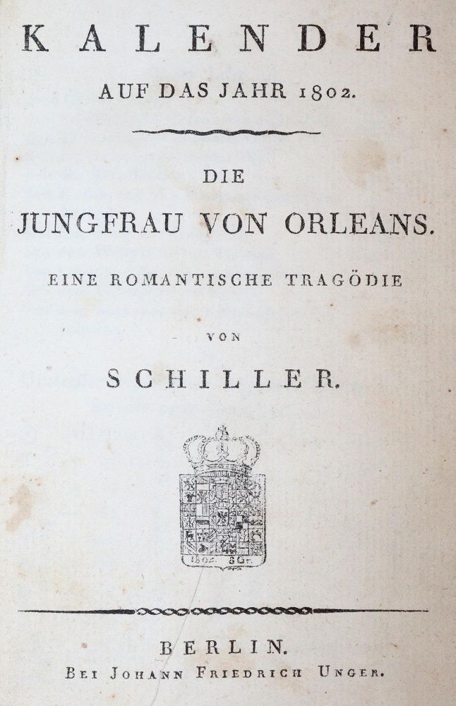 Kalender auf das Jahr 1802. – Die Jungfrau von Orleans