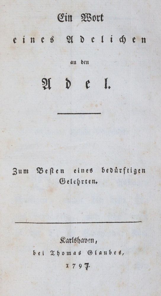 Große Abbildung Nr.3: 145-1127 Wort eines Adelichen, Ein,: (Literatur und illustrierte Bücher bis 19.Jahrhundert)