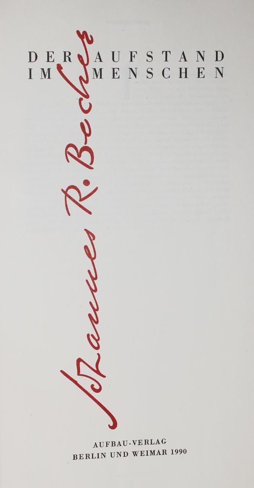 Große Abbildung Nr.4: 145-1137 Becher,J.R.: (Modern literature and illustrated books 20th century)