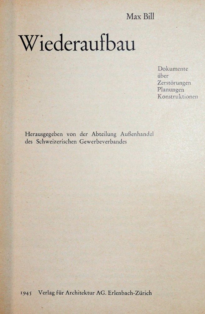 Große Abbildung Nr.3: 145-1148 Bill,M.: (Modern literature and illustrated books 20th century)