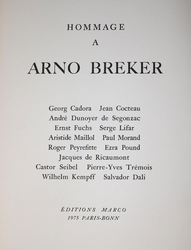 Große Abbildung Nr.2: 145-1153 Hommage á Arno Breker.: (Breker)