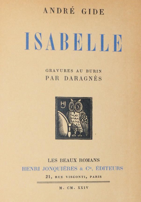Große Abbildung Nr.1: 145-1203 Gide,A.: (Modern literature and illustrated books 20th century)