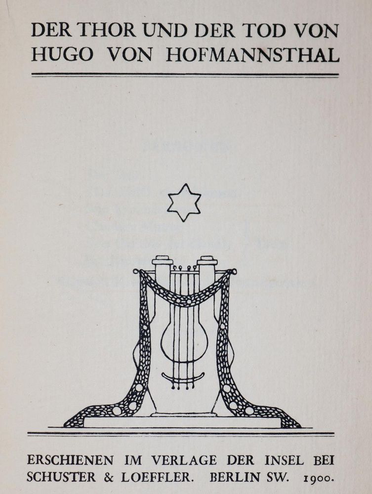 Große Abbildung Nr.1: 145-1231 Hofmannsthal,H.v.: (Literatur und illustrierte Bücher 20.Jahrhundert - Alte Literatur in modernen Ausgaben)