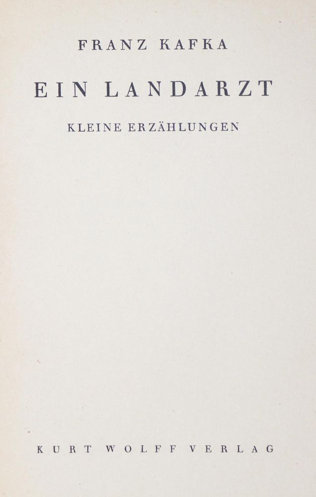 Große Abbildung Nr.1: 145-1250 Kafka,F.: (Modern literature and illustrated books 20th century)