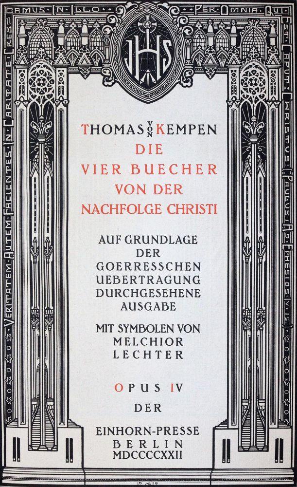 Thomas von Kempen. – Die vier Bücher von der Nachfolge Christi