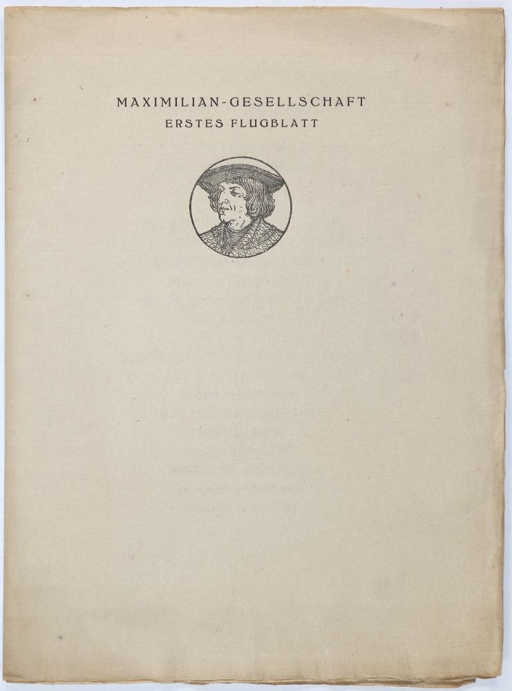 Große Abbildung Nr.1: 145-1287 Erstes Flugblatt.: (Maximilians-Gesellschaft)