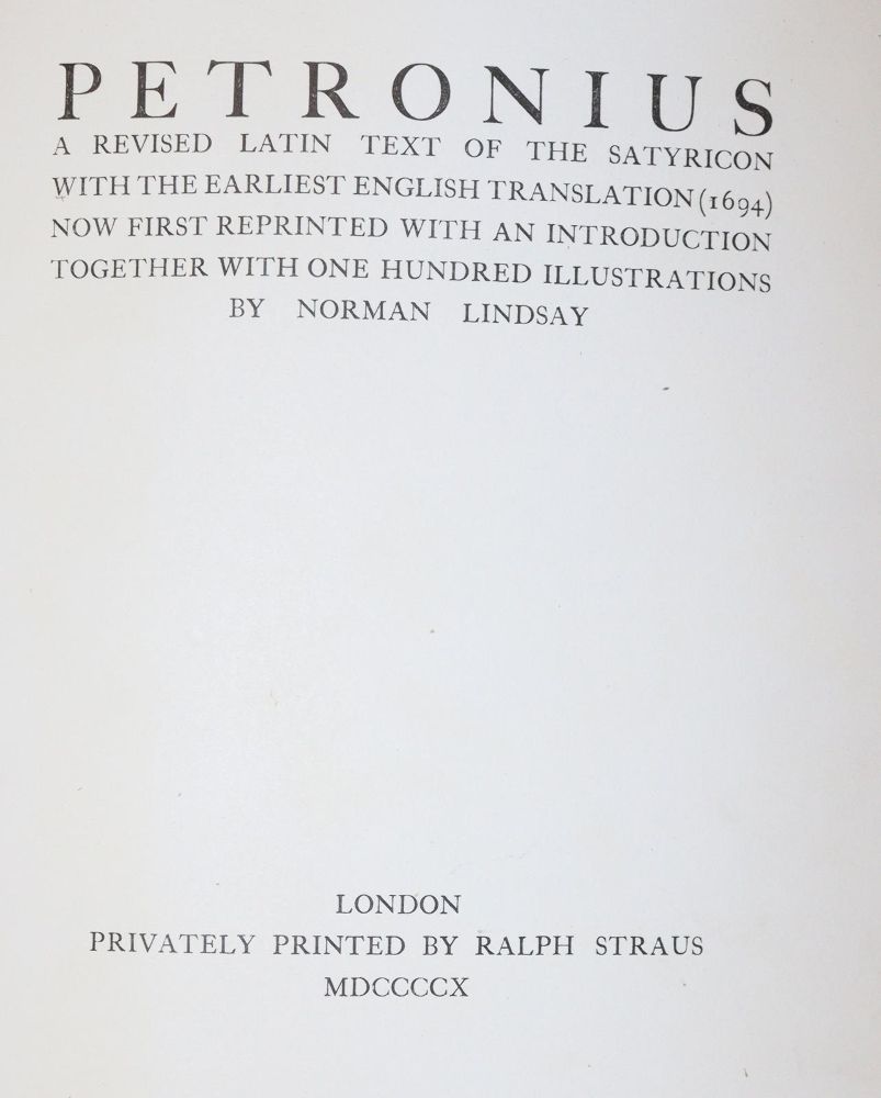 Große Abbildung Nr.3: 145-1306 Lindsay,N. (Illustr.).: (Petronius Arbiter)