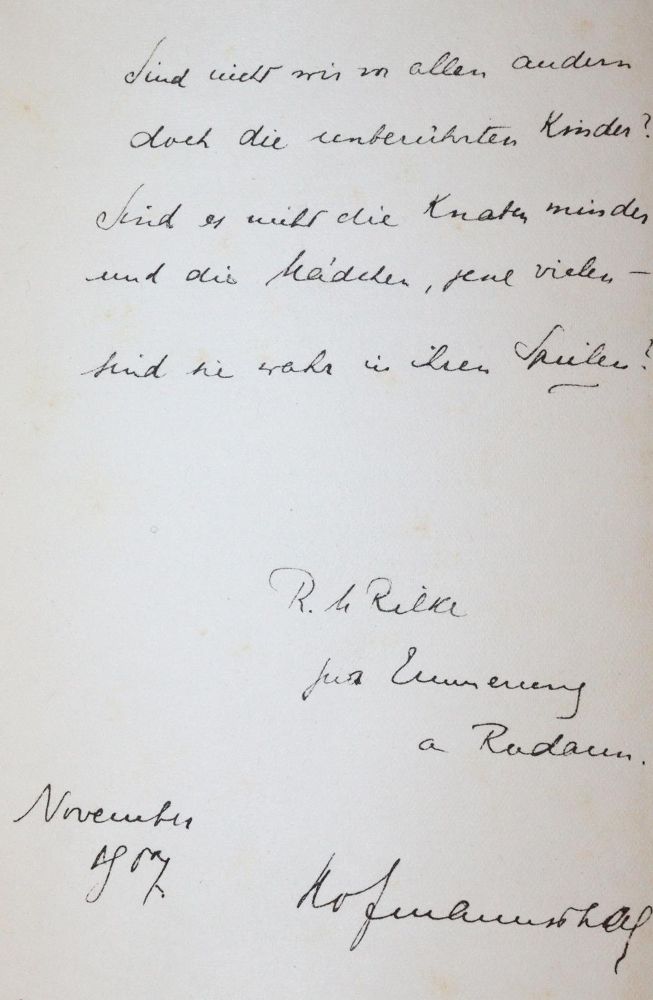 Große Abbildung Nr.4: 145-1338 Hofmannsthal,H.v.: (Rilke)