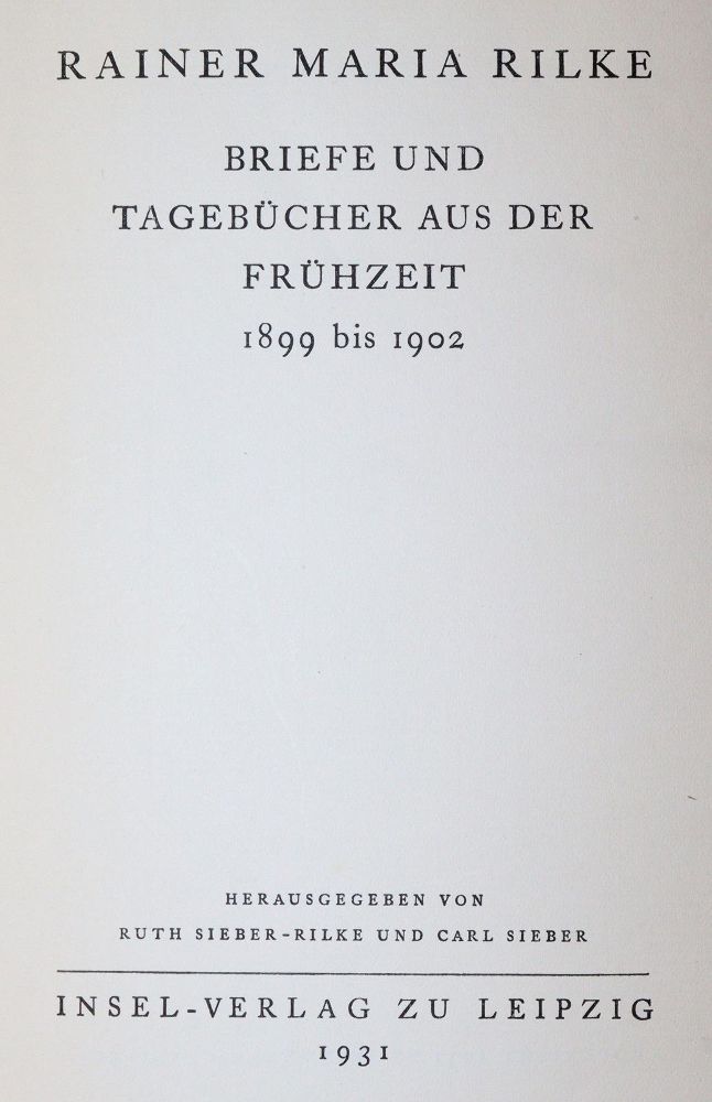 Große Abbildung Nr.1: 145-1339 Rilke,R.M.: (Modern literature and illustrated books 20th century)
