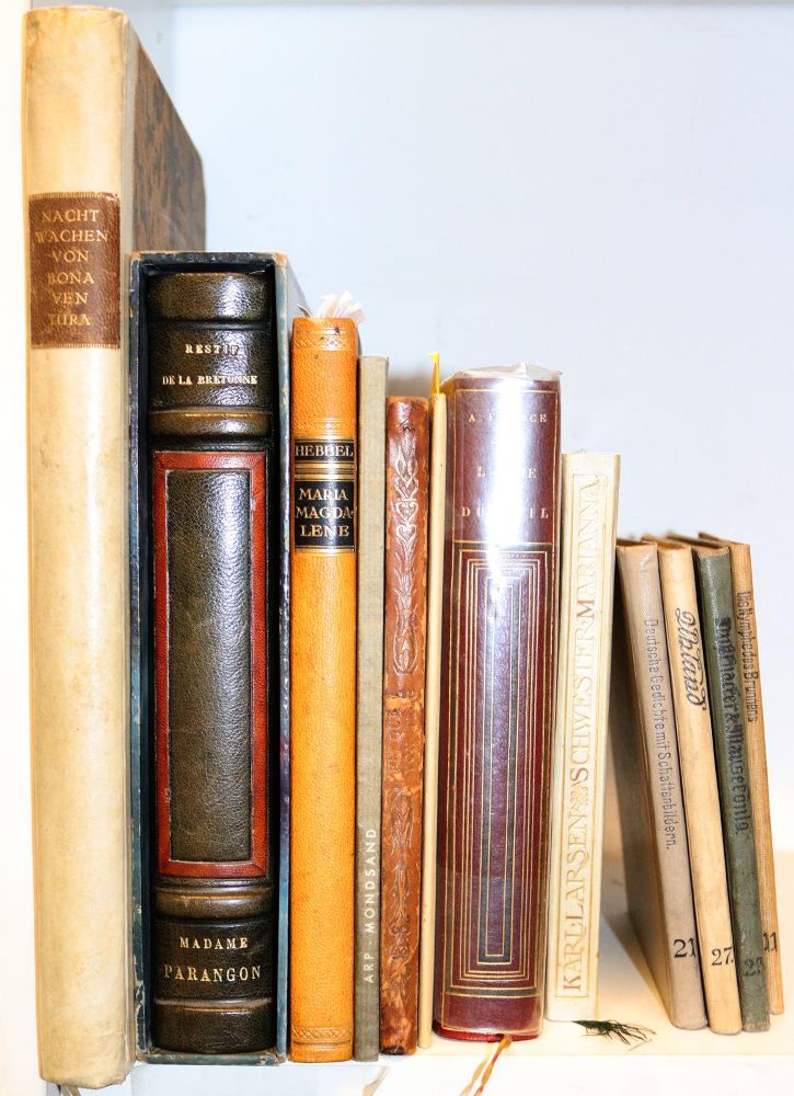 Collection – of 12 writings in bibliophilic editions, various bindings