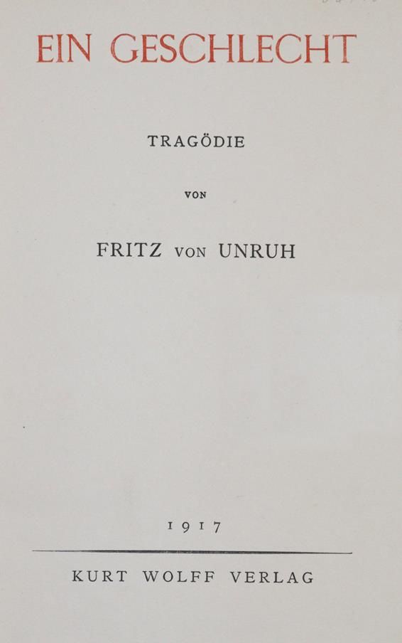 Große Abbildung Nr.1: 145-1378 Unruh,F.v.: (Modern literature and illustrated books 20th century)