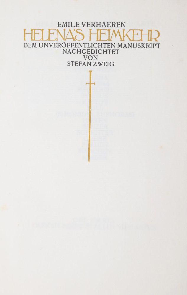 Große Abbildung Nr.1: 145-1381 Verhaeren,E.: (Modern literature and illustrated books 20th century)