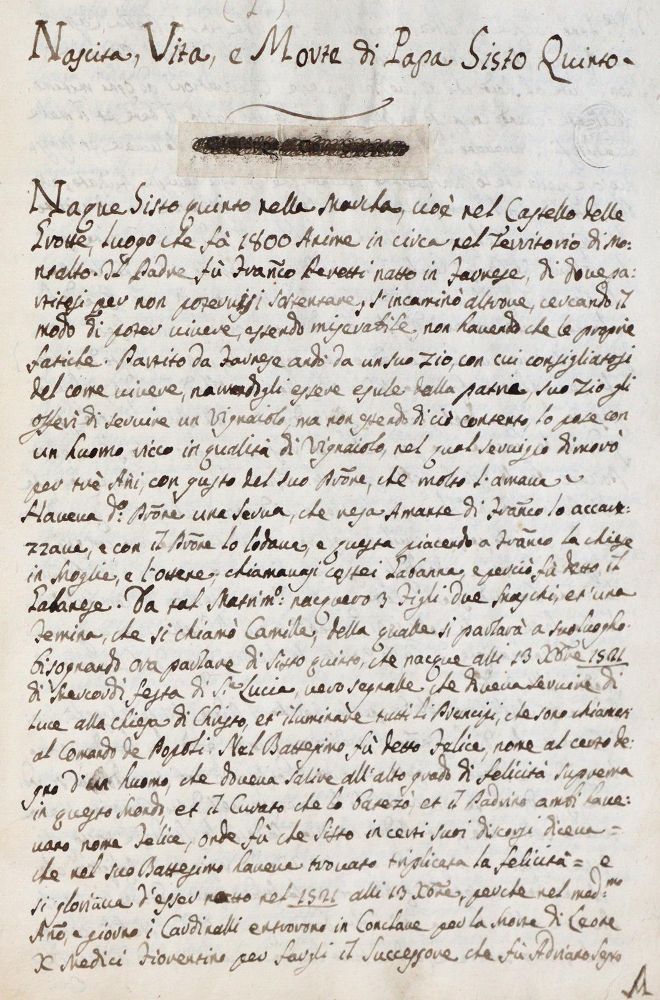 Große Abbildung Nr.2: 145-139 Leti,G.: (Handschriften, Sixtus V., Papst)