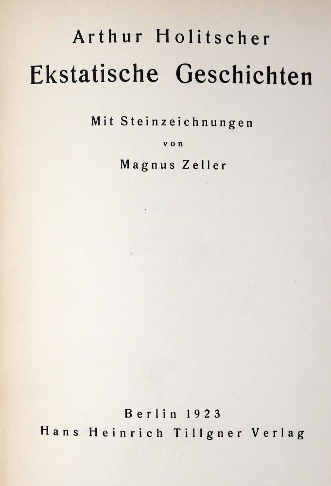 Große Abbildung Nr.1: 145-1392 Holitscher,A.: (Zeller)