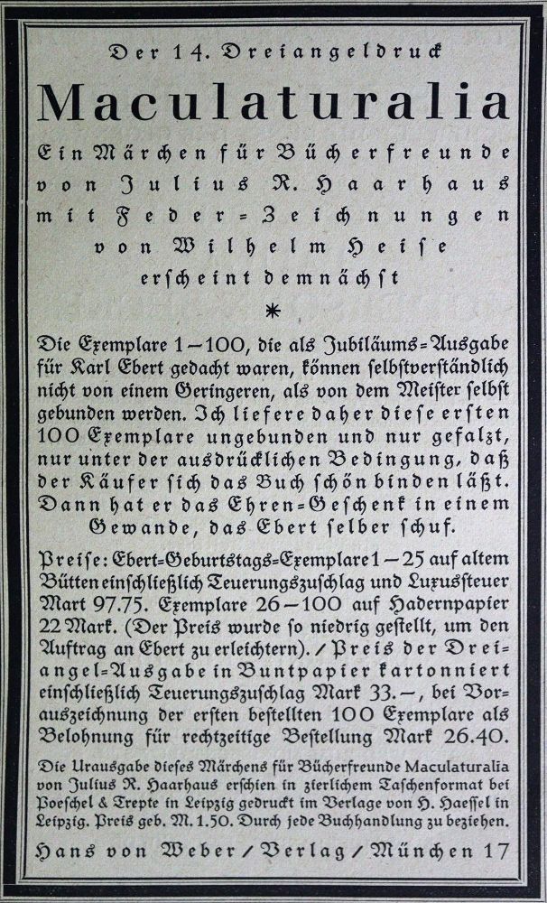 Zwiebelfisch, Der. – Eine kleine Zeitschrift über Bücher und andere Dinge