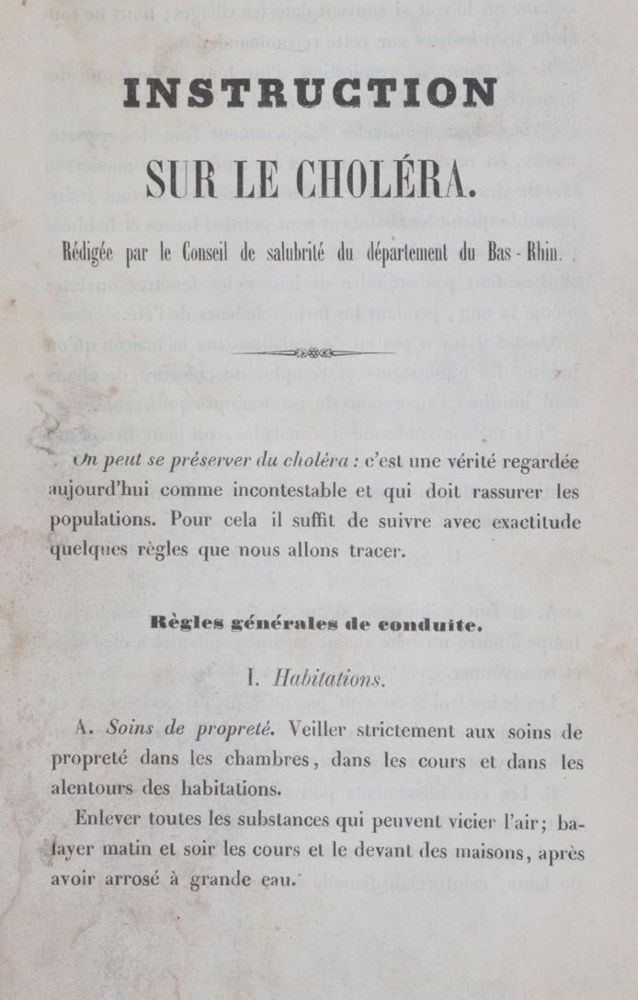 Cholera. – Sammlung von 7 Kleinschriften (davon 6 in franz