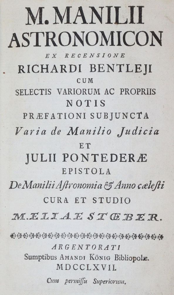 Große Abbildung Nr.3: 145-1526 Manilius,M.: (Verschiedene Gebiete - Varia, Astronomie)