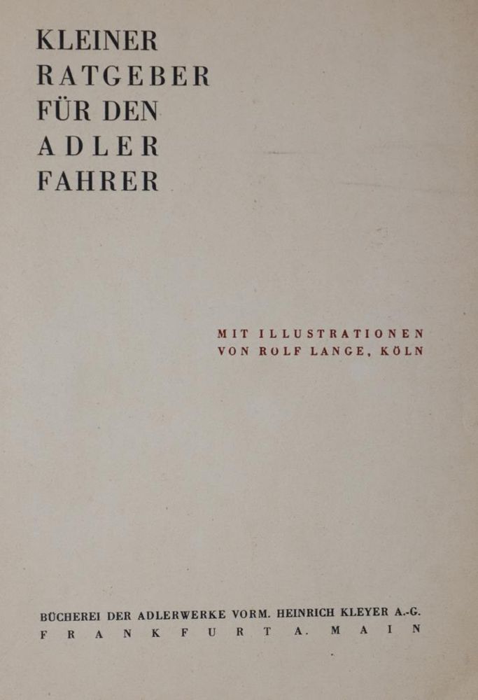 Große Abbildung Nr.1: 145-1528 Adlerwerke AG.: (Verschiedene Gebiete - Varia, Auto)
