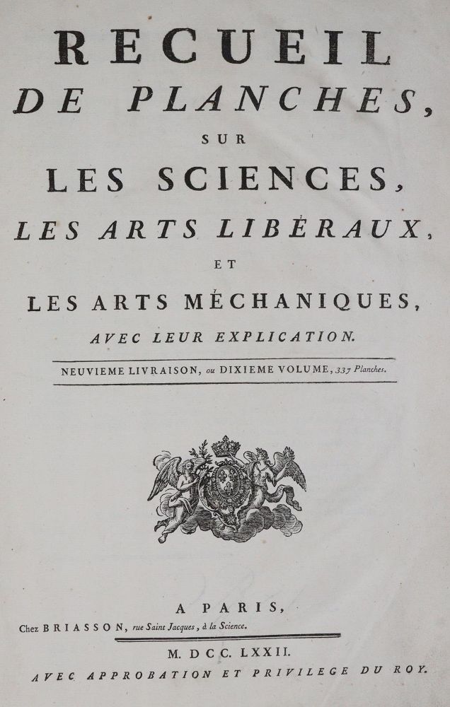 Große Abbildung Nr.1: 145-1555 Diderot,D. u. J.d`Alembert.: (Verschiedene Gebiete - Varia)
