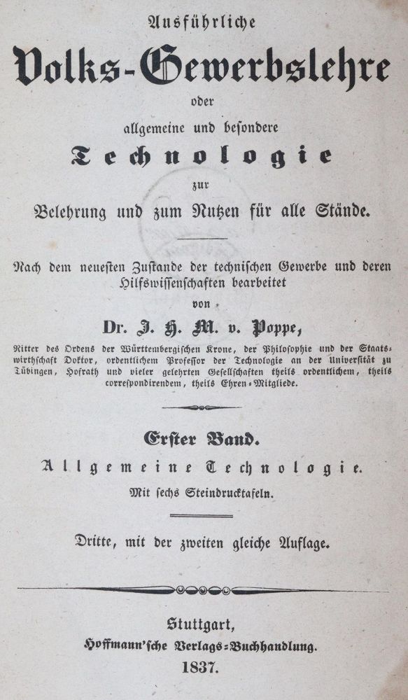 Große Abbildung Nr.3: 145-1601 Poppe, J.H.M.v.: (Verschiedene Gebiete - Varia)