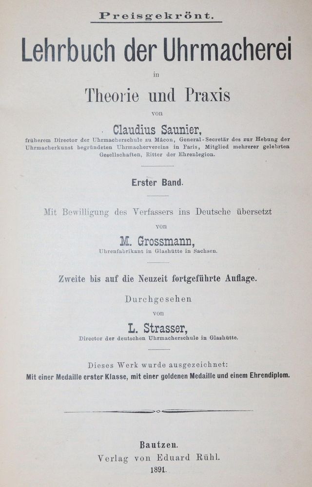 Große Abbildung Nr.4: 145-1613 Saunier,C.: (Verschiedene Gebiete - Varia, Uhren)