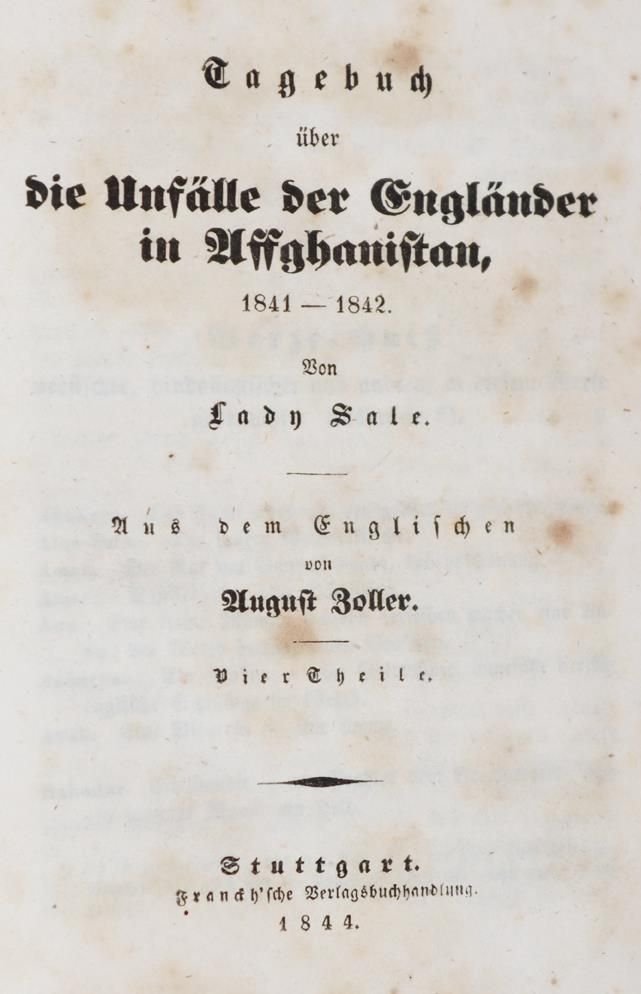 Sale,(F.). – Diary of the Disasters of the English in Affghanistan (!) 1841-1842