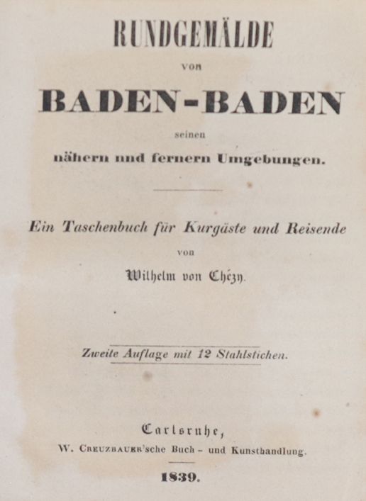 Chezy,W.v. – Panorama Baden-Baden a jeho bližšího i vzdálenějšího okolí