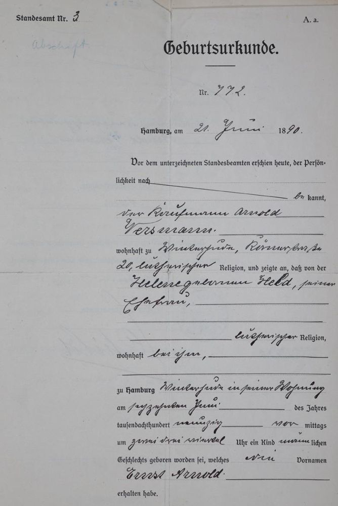 Große Abbildung Nr.1: 145-1739 Versmann,E.A.: (Deutschland, Hamburg)