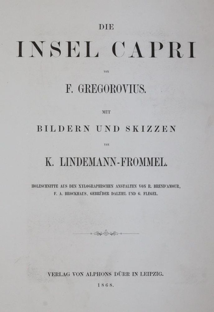 Große Abbildung Nr.1: 145-1876 Gregorovius,F.: (Italien, Capri)
