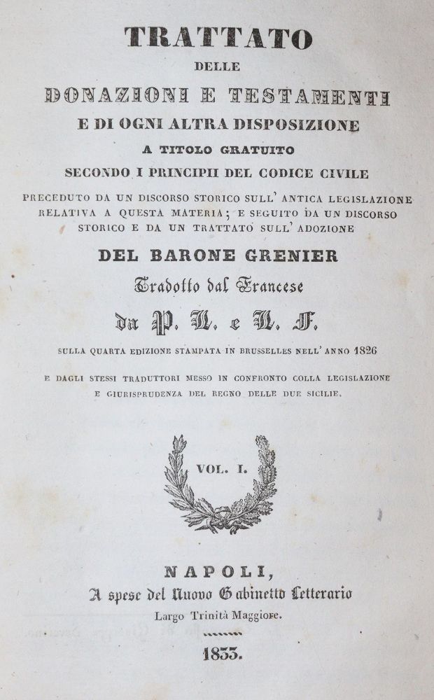 Grenier,(J.). – Traktat o darowiznach i testamentach oraz wszelkich innych rozporządzeniach