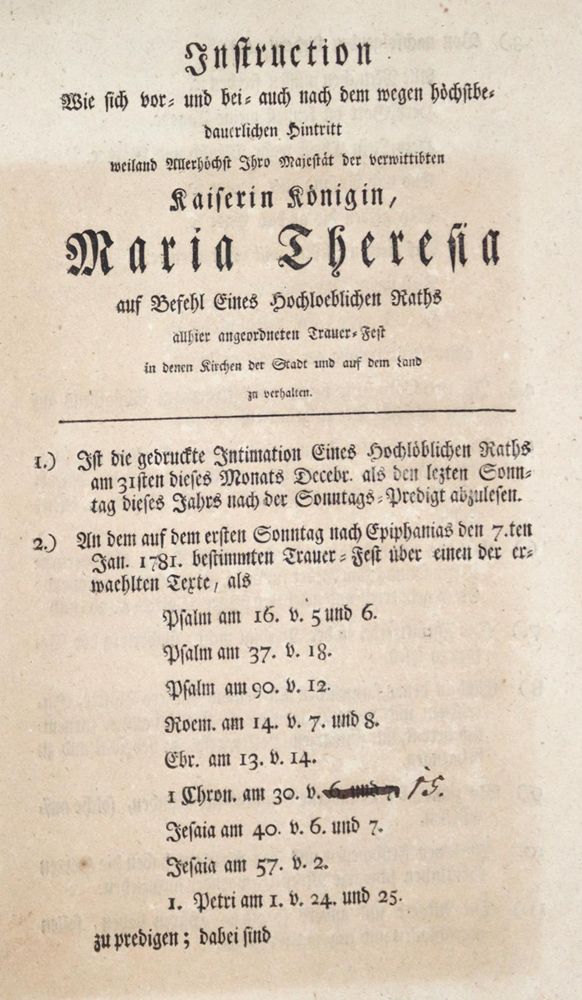 Große Abbildung Nr.1: 145-1951 Mandat: (Österreich, Maria Theresia)