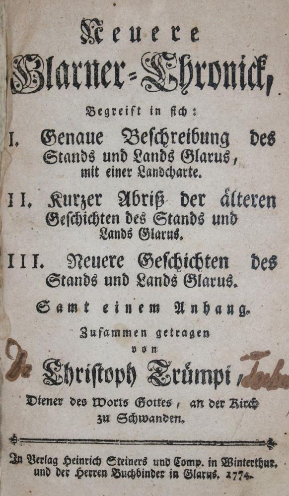 Große Abbildung Nr.1: 145-1966 Trümpi,C.: (Schweiz, Glarus)