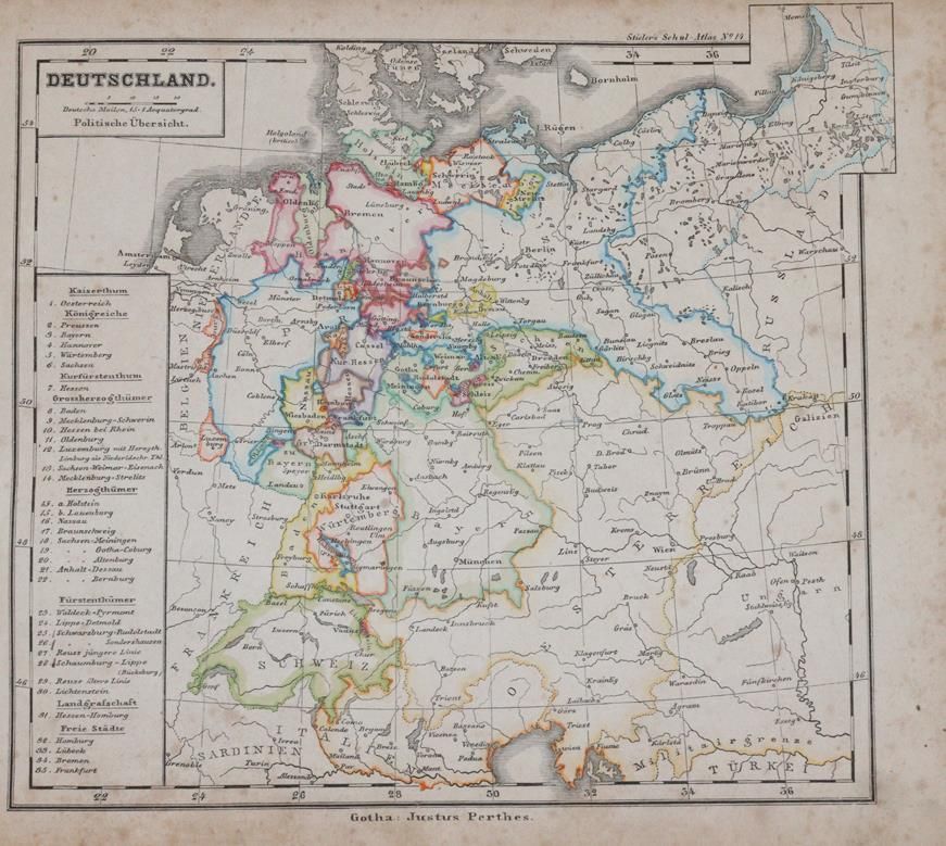 Stieler,(A.). – Schul-Atlas über alle Theile der Erde nach dem neuesten Zustande und über das Weltgebäude nach Stieler's Hand-