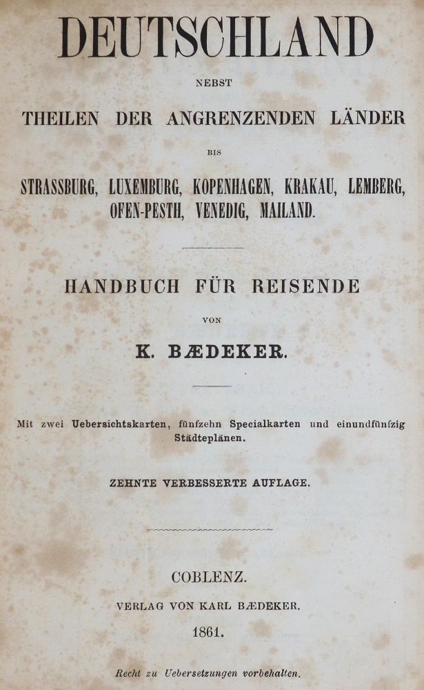 Große Abbildung Nr.2: 145-2010 Deutschland: (Verschiedene Länder - Geschichte, Baedeker)