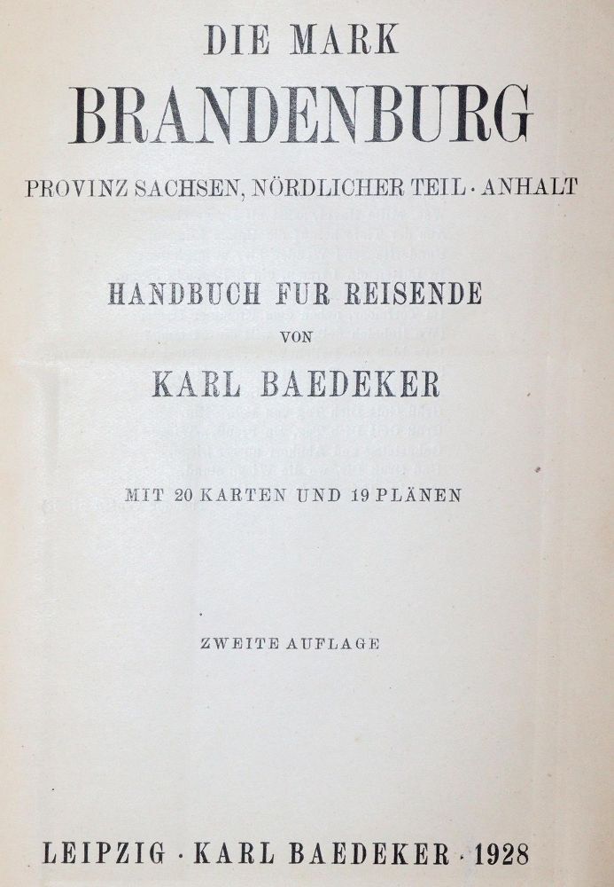 Große Abbildung Nr.1: 145-2011 Mark Brandenburg, Die,: (Verschiedene Länder - Geschichte, Baedeker)