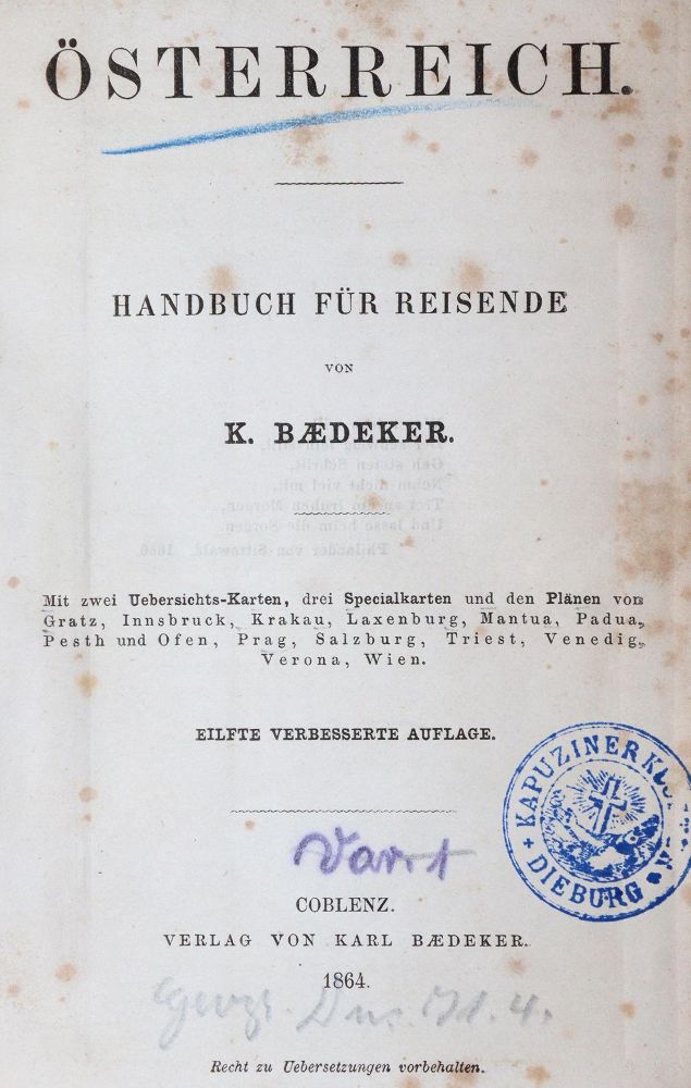 Große Abbildung Nr.1: 145-2013 Österreich.: (Verschiedene Länder - Geschichte, Baedeker)