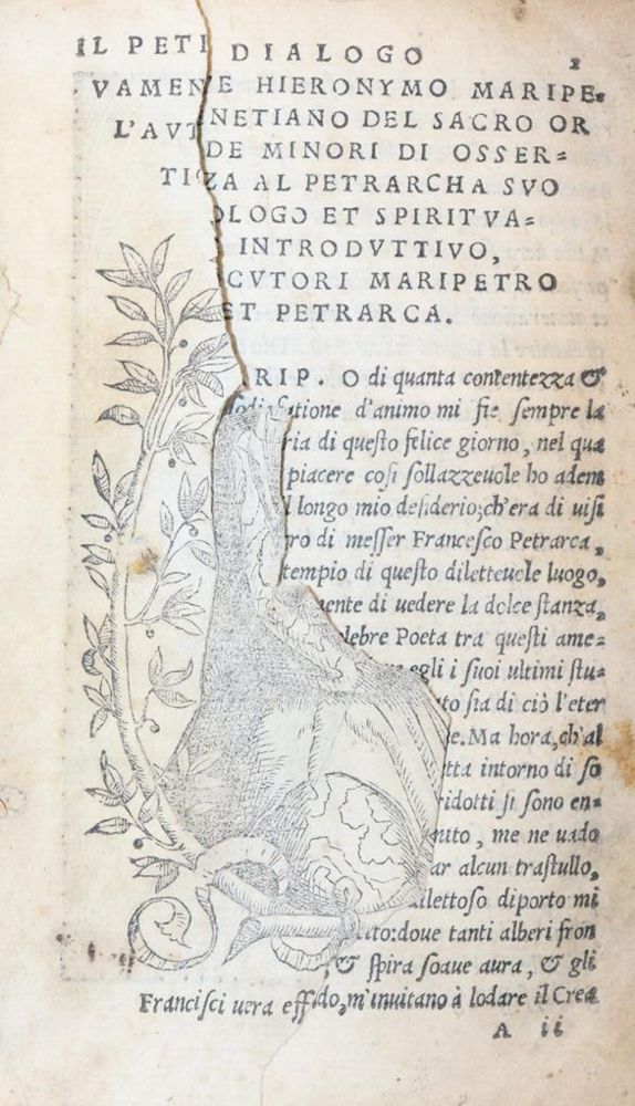 Malipiero, G. – Il Petrarca Spirituale, nouamente ristampato, et dall'auttore con nououa additione reconosciuto
