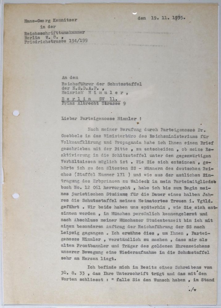 Große Abbildung Nr.2: 145-2130 Goebbels, Joseph.: (Autographs)