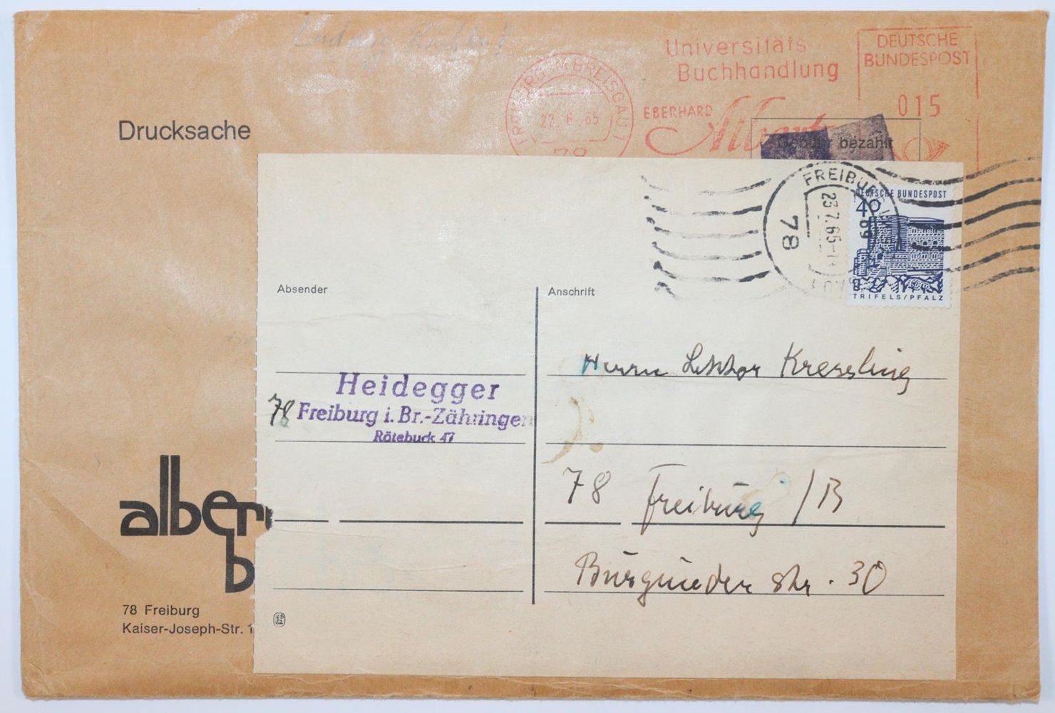 Große Abbildung Nr.1: 145-2132 Heidegger, Martin: (Autographen)