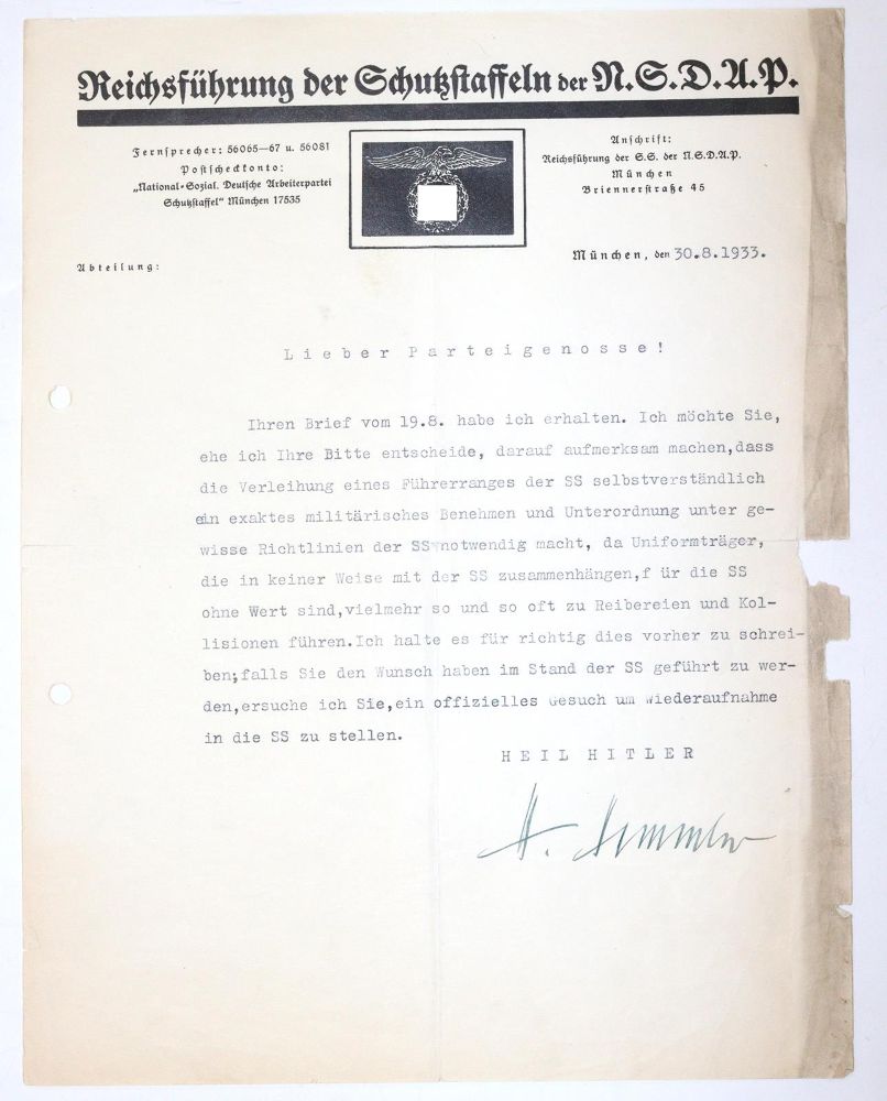Himmler, Heinrich – homme politique national-socialiste (1900-1945)