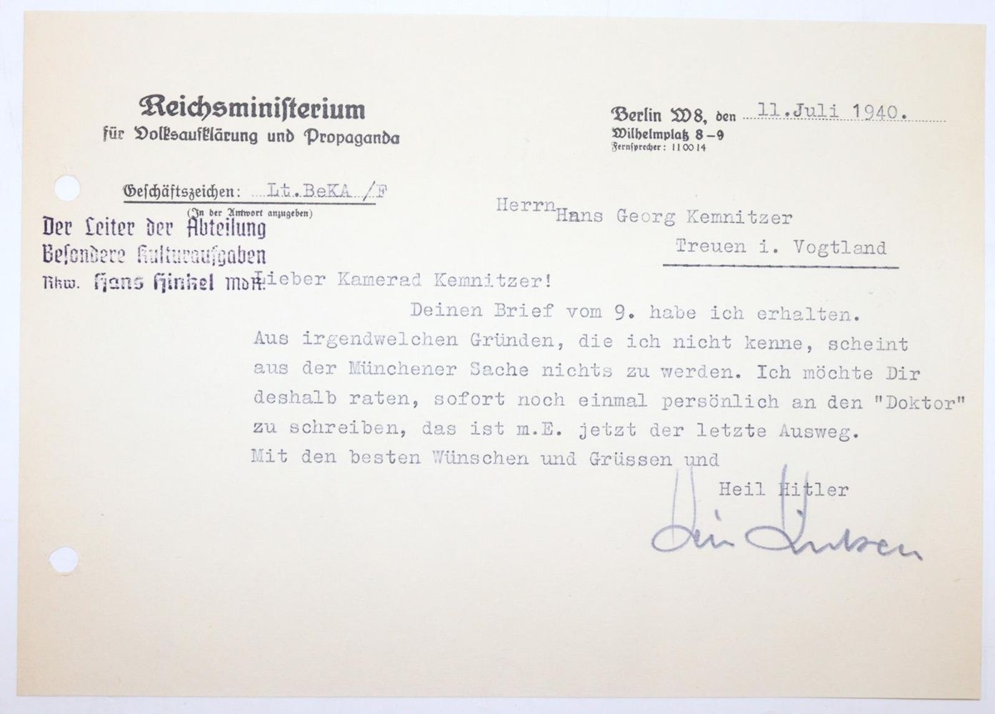 Große Abbildung Nr.4: 145-2135 Himmler, Heinrich,: (Autographen)