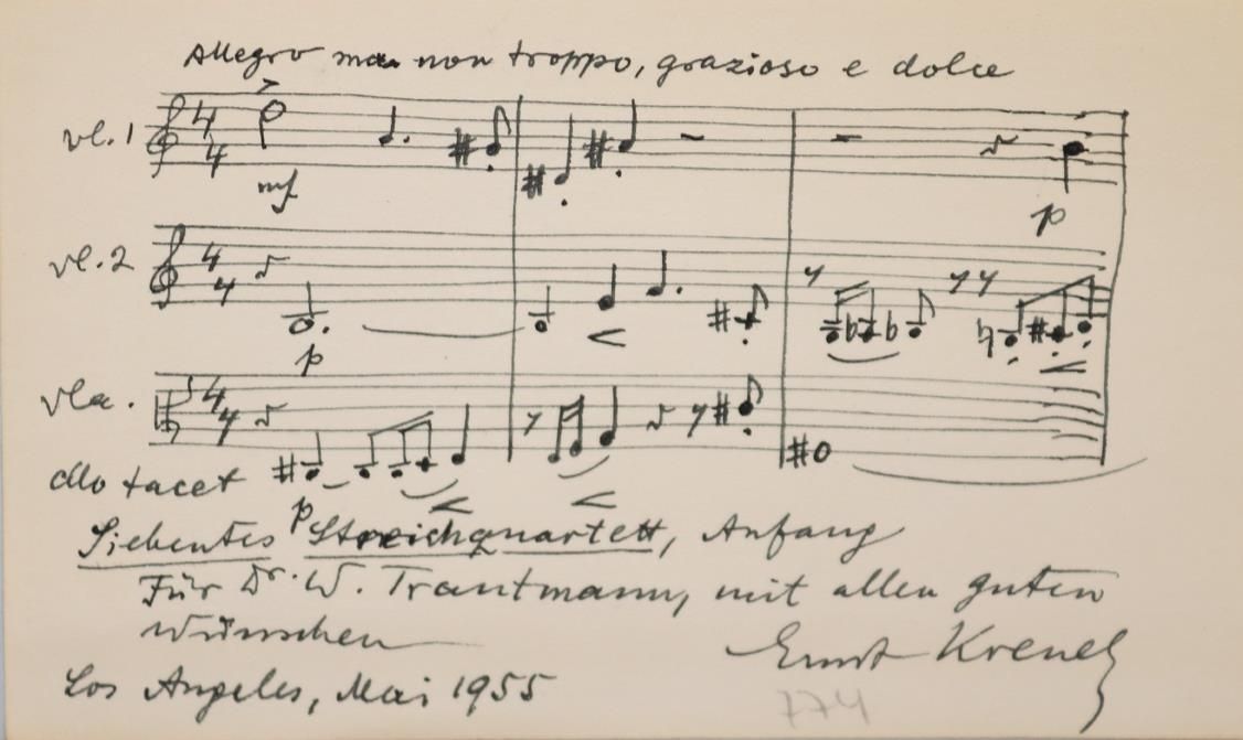 Große Abbildung Nr.1: 145-2139 Krenek, Ernst,: (Autographs)
